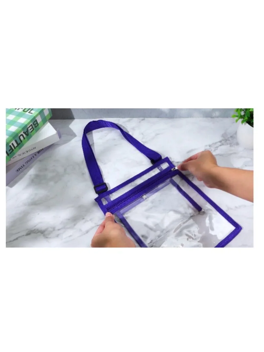 20 Clear Stadium Approved Crossbody Bags Waterproof PVC with Nylon Strap